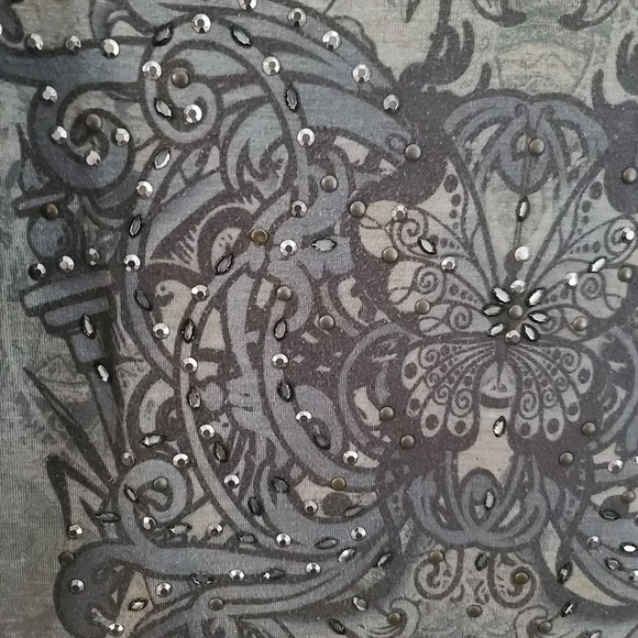 Green Source Women's Dark Green Crown Monarchy Blingy Shirt, Size S - Picture 6 of 12